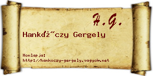 Hankóczy Gergely névjegykártya